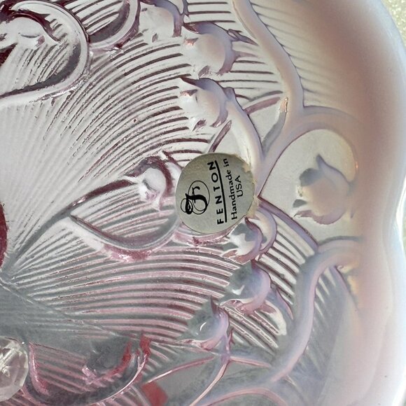 Fenton Glass Bell Lavender Purple Lily of the Valley Original Tag 6” - Picture 6 of 6